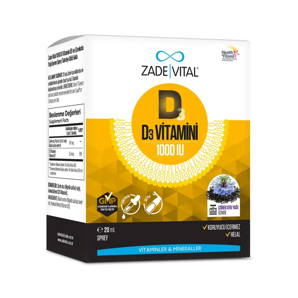 Zade Vital D3 Vitamini + Çörek Otu Yağı